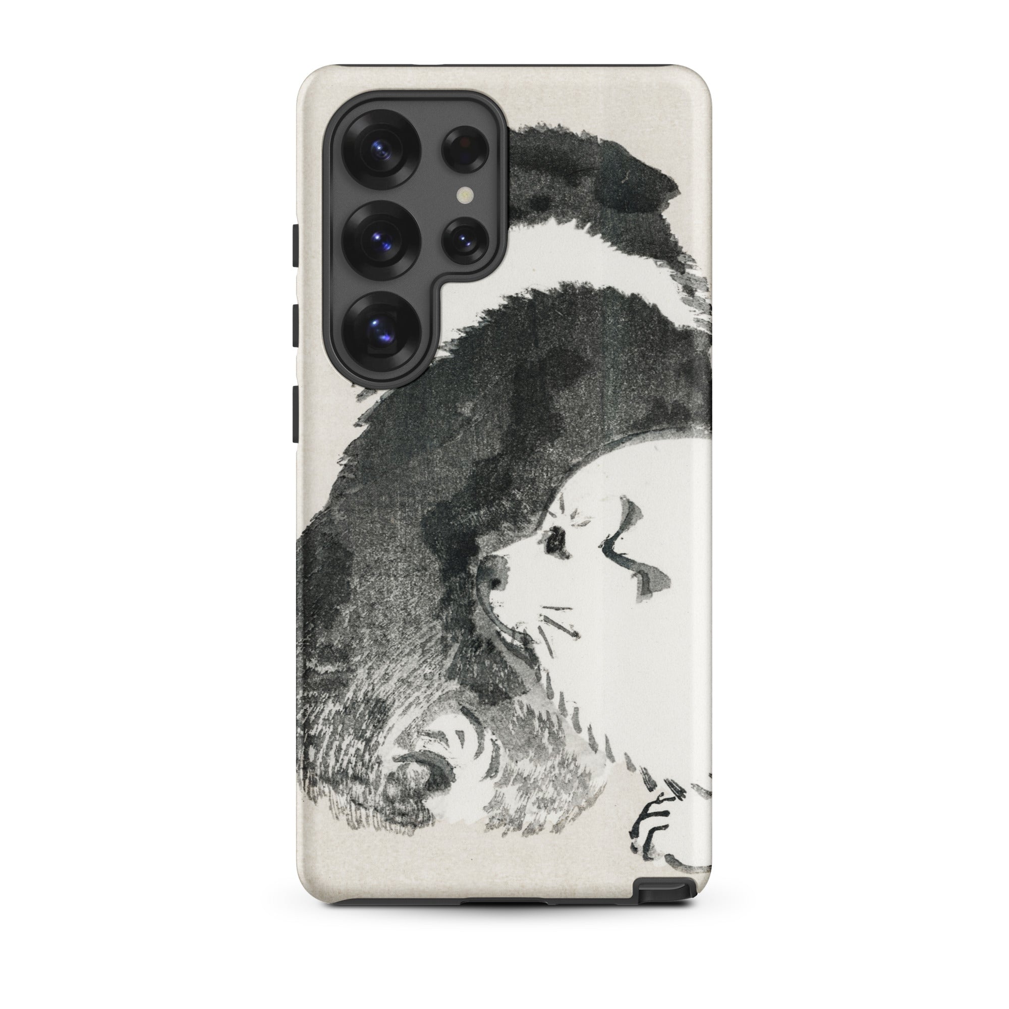 Puppies Kōno Bairei Meiji Era Samsung Case, Galaxy S25 Ultra / Matte, Smartphone Case Black White Dog Illustration