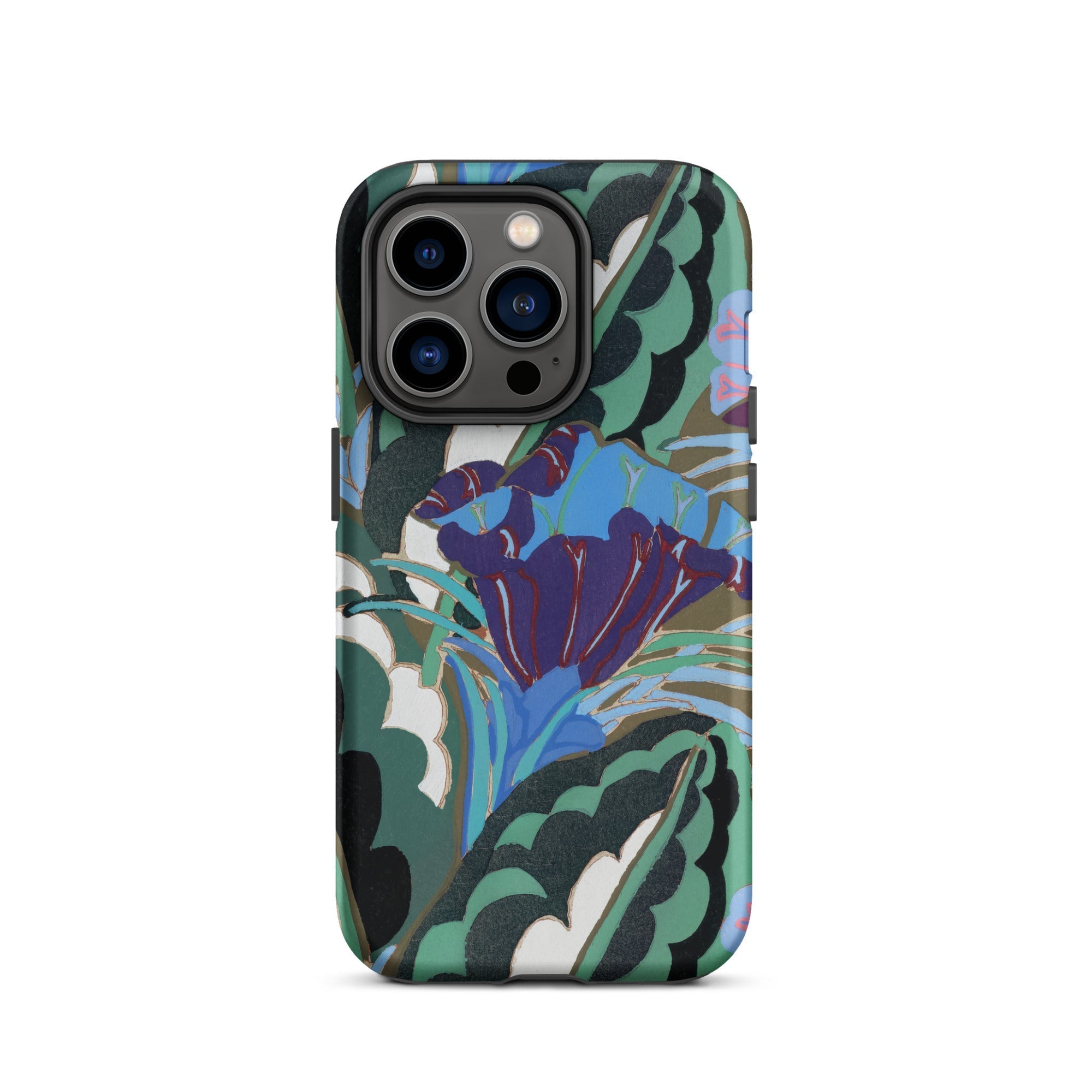 Purple Floral Motif Edouard Benedictus Iphone Case, 14 Pro / Matte, Floral Patterned Phone Case