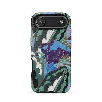 Purple Floral Motif - Edouard Benedictus Iphone Case 17 Air / Matte Floral Patterned Phone Case Dark Green Blue Hues Edouard Benedictus,