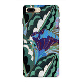 Purple Floral Motif - Edouard Benedictus Iphone Case 8 Plus / Matte Decorative Phone Case Tropical Floral Pattern Blue Purple Edouard