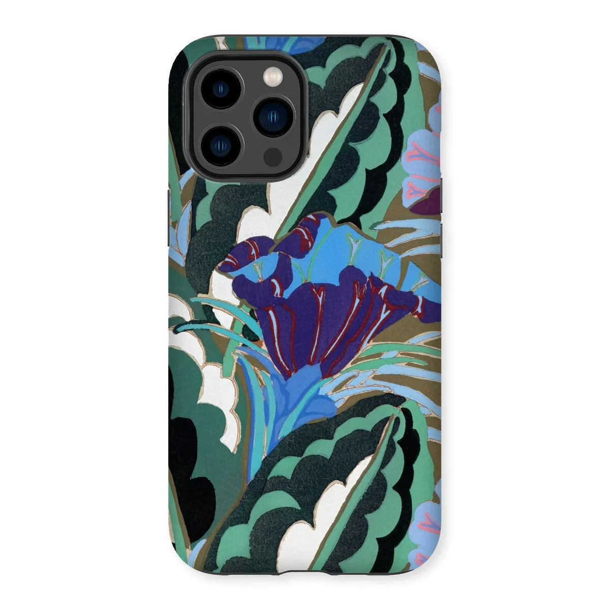 Purple Floral Motif - Edouard Benedictus Tough Phone Case Iphone 14 Pro Max / Gloss