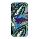 Purple Floral Motif Edouard Benedictus Iphone Case, x / Matte, Phone Case Bold Floral Art Deco Pattern Green