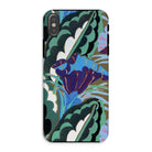 Purple Floral Motif Edouard Benedictus Iphone Case, Xs / Matte, Phone Case Art Deco Floral Pattern Green Blue
