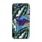 Purple Floral Motif Edouard Benedictus Iphone Case, Xs Max / Matte, Phone Case Art Deco Floral Pattern Blue Purple