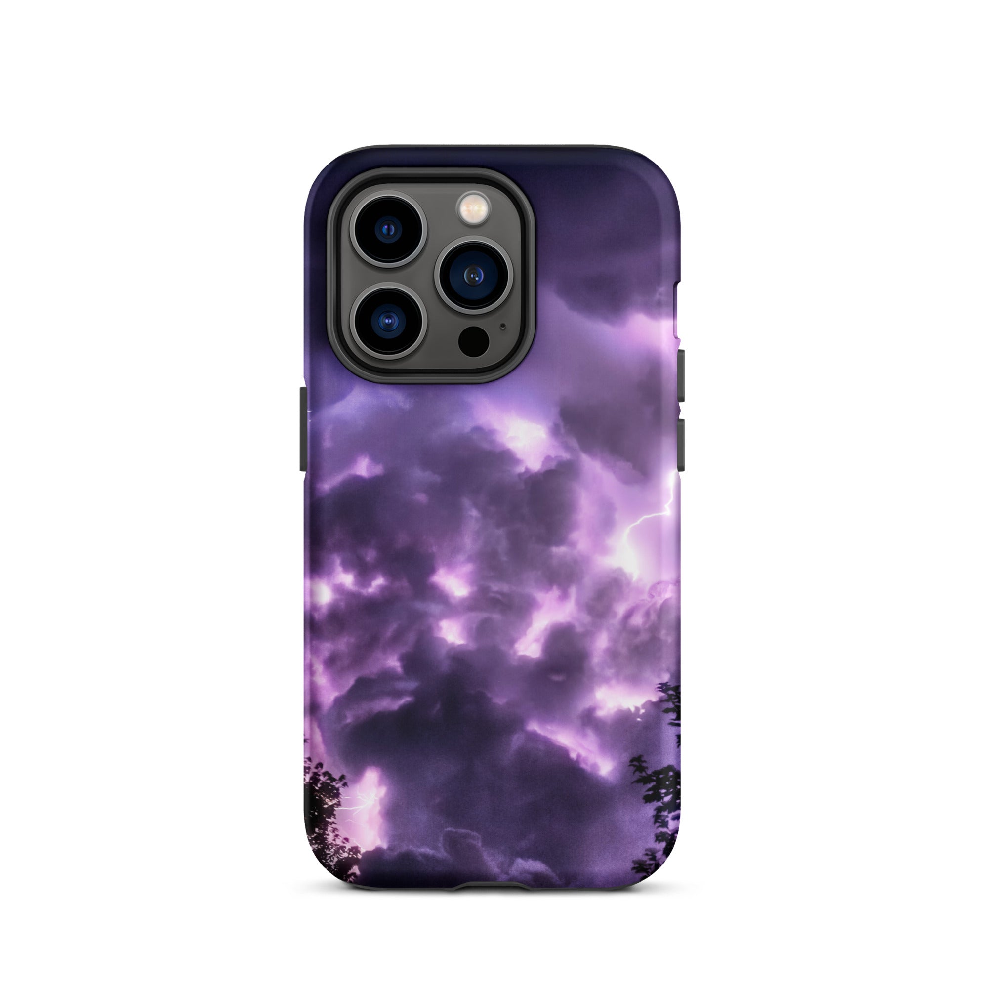 Purple Haze Lightning Storm Iphone Case, 14 Pro / Matte, Purple Storm Cloud Phone Case