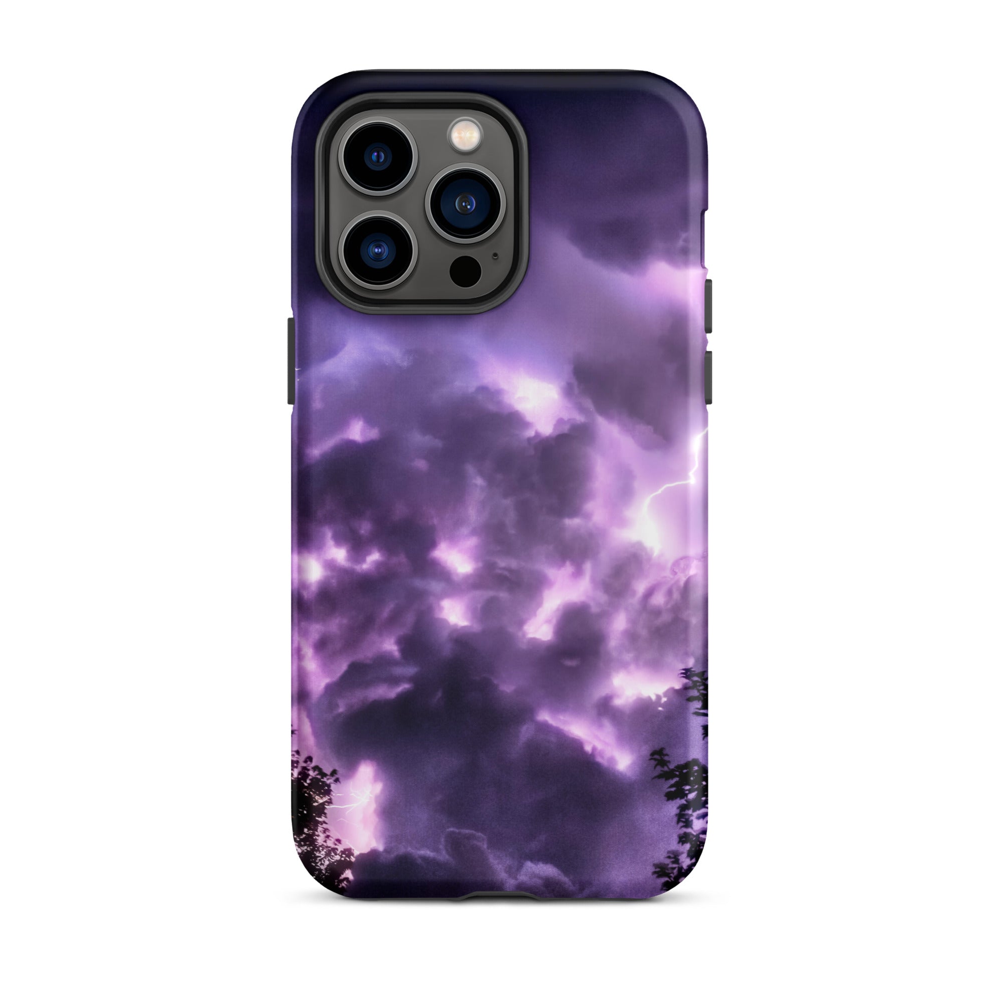 Purple Haze Lightning Storm Iphone Case, 14 Pro Max / Matte, Stormy Sky Phone Case