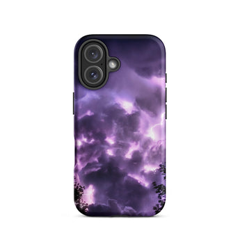 Purple Haze - Lightning Storm Iphone Case, 16 / Matte, Smartphone Case Stormy Sky Design