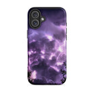 Purple Haze Lightning Storm Iphone Case, 16 Plus / Matte, Smartphone Case Stormy Sky Design