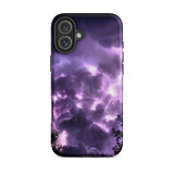 Purple Haze - Lightning Storm Iphone Case, 16 Plus / Matte, Smartphone Case Stormy Sky Design