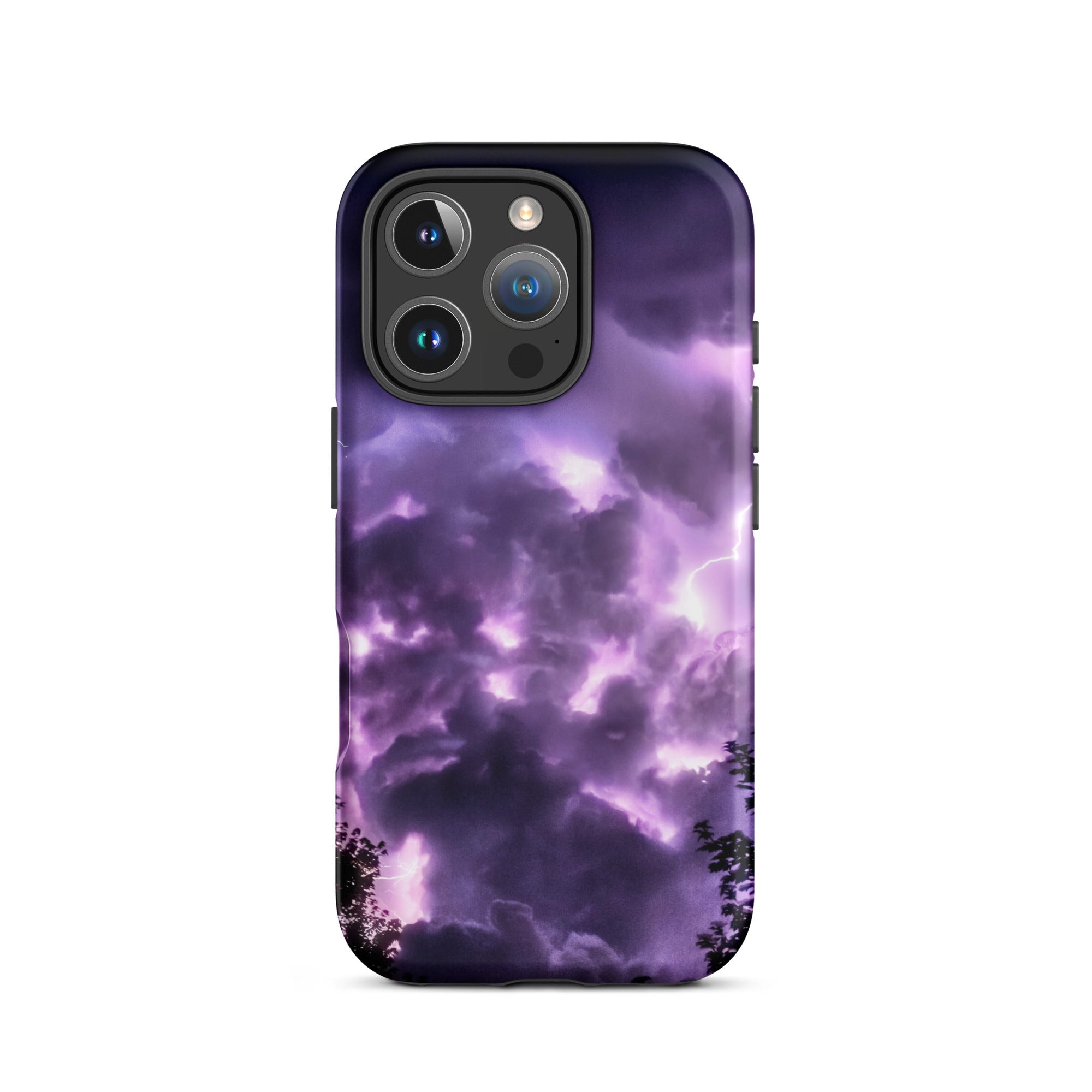 Purple Haze Lightning Storm Iphone Case, 16 Pro / Matte, Purple Storm Cloud Phone Case