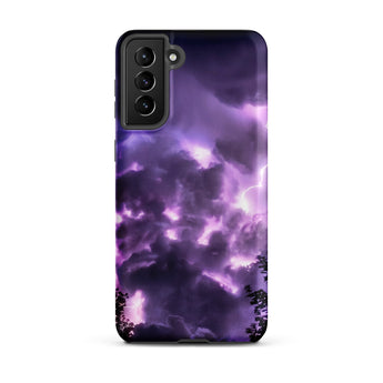 Purple Haze - Lightning Storm Samsung Case, Galaxy S21 Plus / Matte, Smartphone Case Purple Storm Design