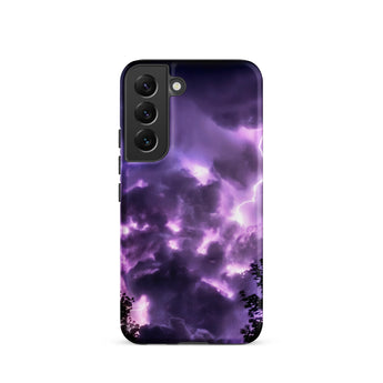 Purple Haze - Lightning Storm Samsung Case, Galaxy S22 / Matte, Smartphone Case Vibrant Purple Dark Cloud Design Bolts