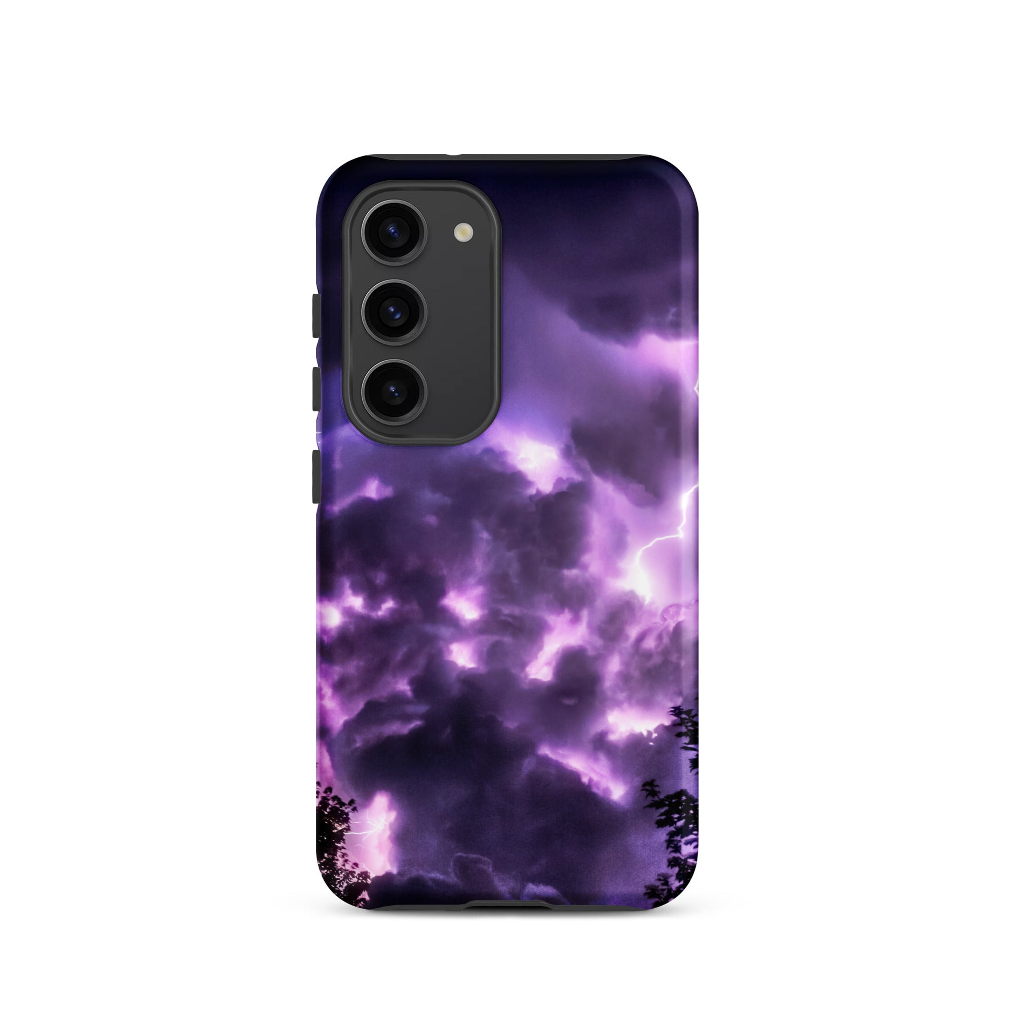 Purple Haze Lightning Storm Samsung Case, Galaxy S23 / Matte, Smartphone Case Purple Storm Design