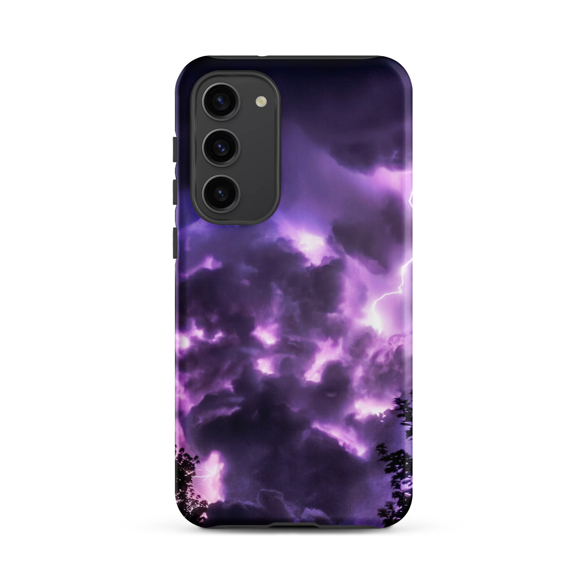 Purple Haze Lightning Storm Samsung Case, Galaxy S23 Plus / Matte, Phone Case Purple Black Storm Design