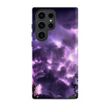 Purple Haze - Lightning Storm Samsung Case, Galaxy S23 Ultra / Matte, Smartphone Case Vibrant Purple Black Storm Cloud Design