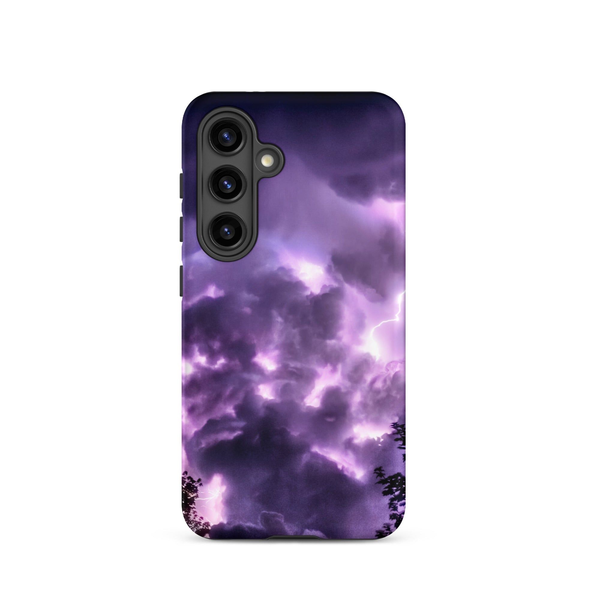 Purple Haze Lightning Storm Samsung Case, Galaxy S24 / Matte, Phone Case Purple Storm Design