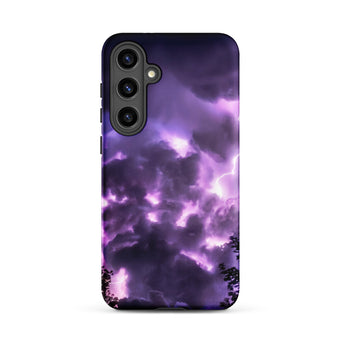 Purple Haze - Lightning Storm Samsung Case, Galaxy S24 Plus / Matte, Purple Phone Case Storm Design