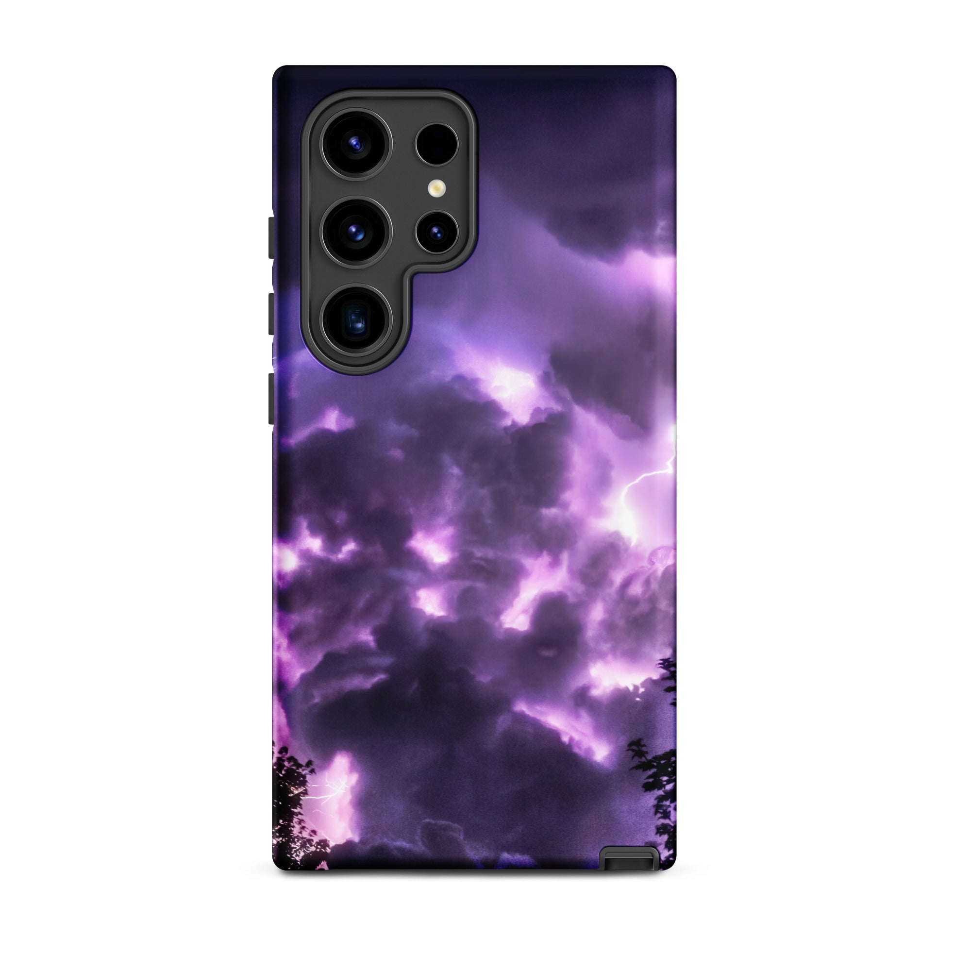 Purple Haze Lightning Storm Samsung Case, Galaxy S24 Ultra / Matte, Smartphone Case Purple Storm Cloud Design