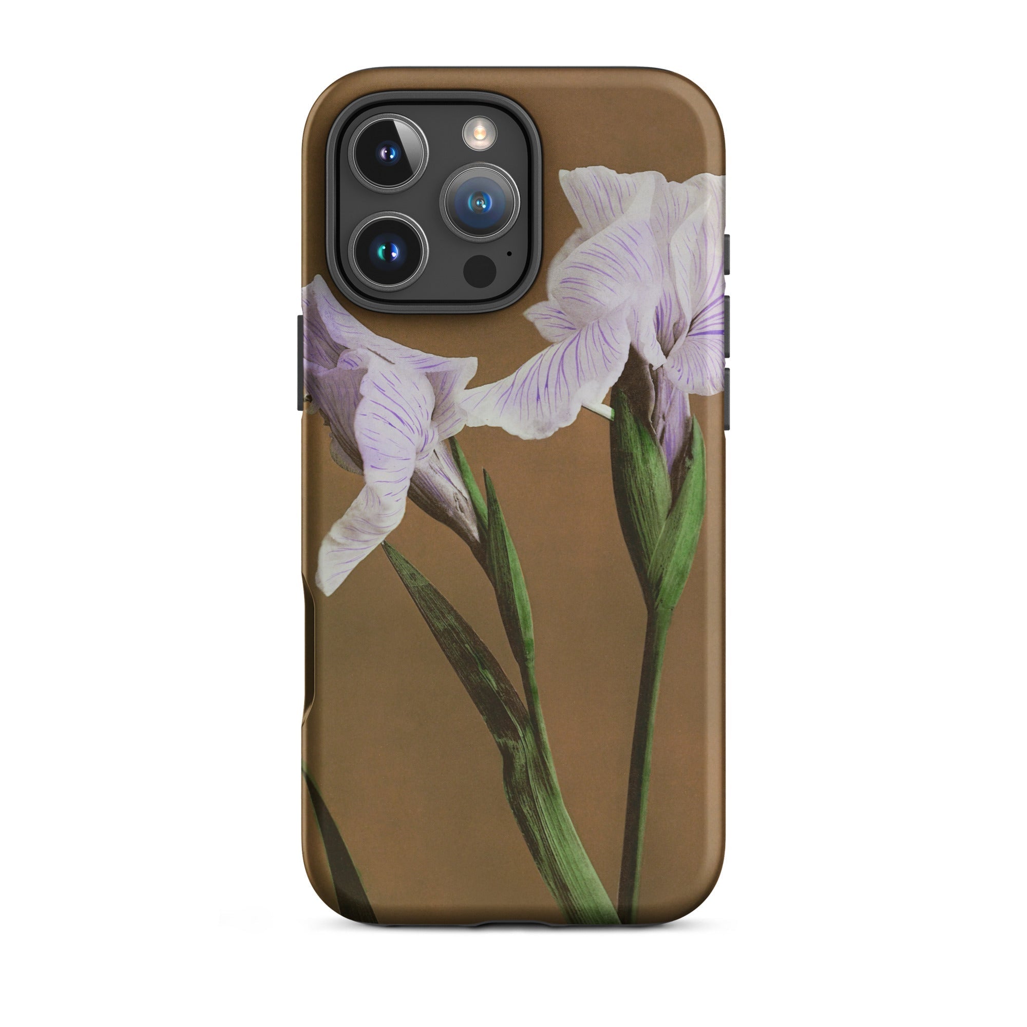 Purple Iris - Kazumasa Ogawa Floral Iphone Case, 16 Pro Max / Matte, Brown Iphone Case Floral Design
