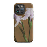 Purple Iris - Ogawa Kazumasa Floral Iphone Case, 16 Pro Max / Matte, Brown Iphone Case Floral Design