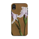 Purple Iris - Ogawa Kazumasa Floral Iphone Case, Xr / Matte, Phone Case Delicate White Iris Flower Design Brown