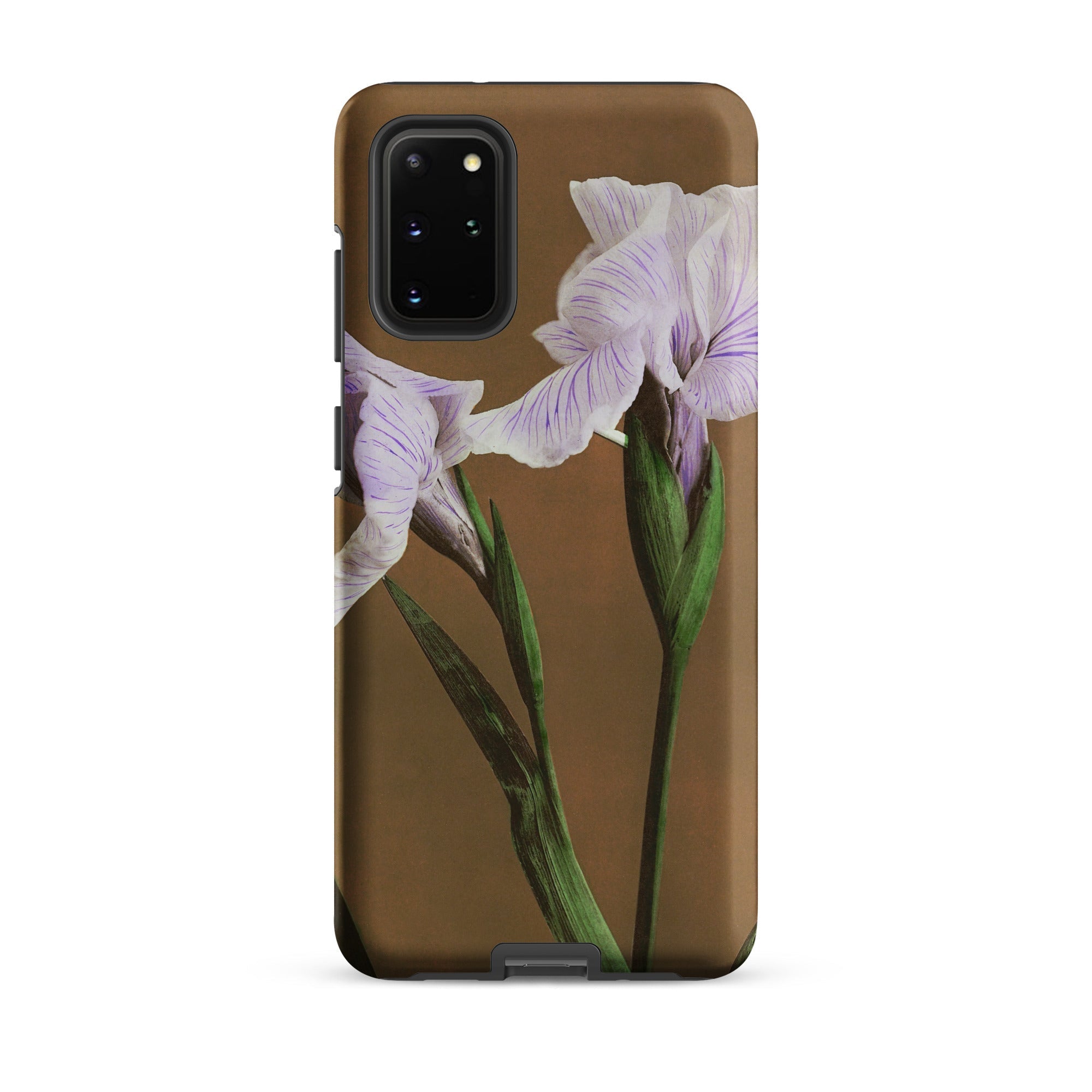 Purple Iris Ogawa Kazumasa Floral Samsung Case, Galaxy S20 Plus / Matte, Brown Smartphone Case Purple Iris Flower Design