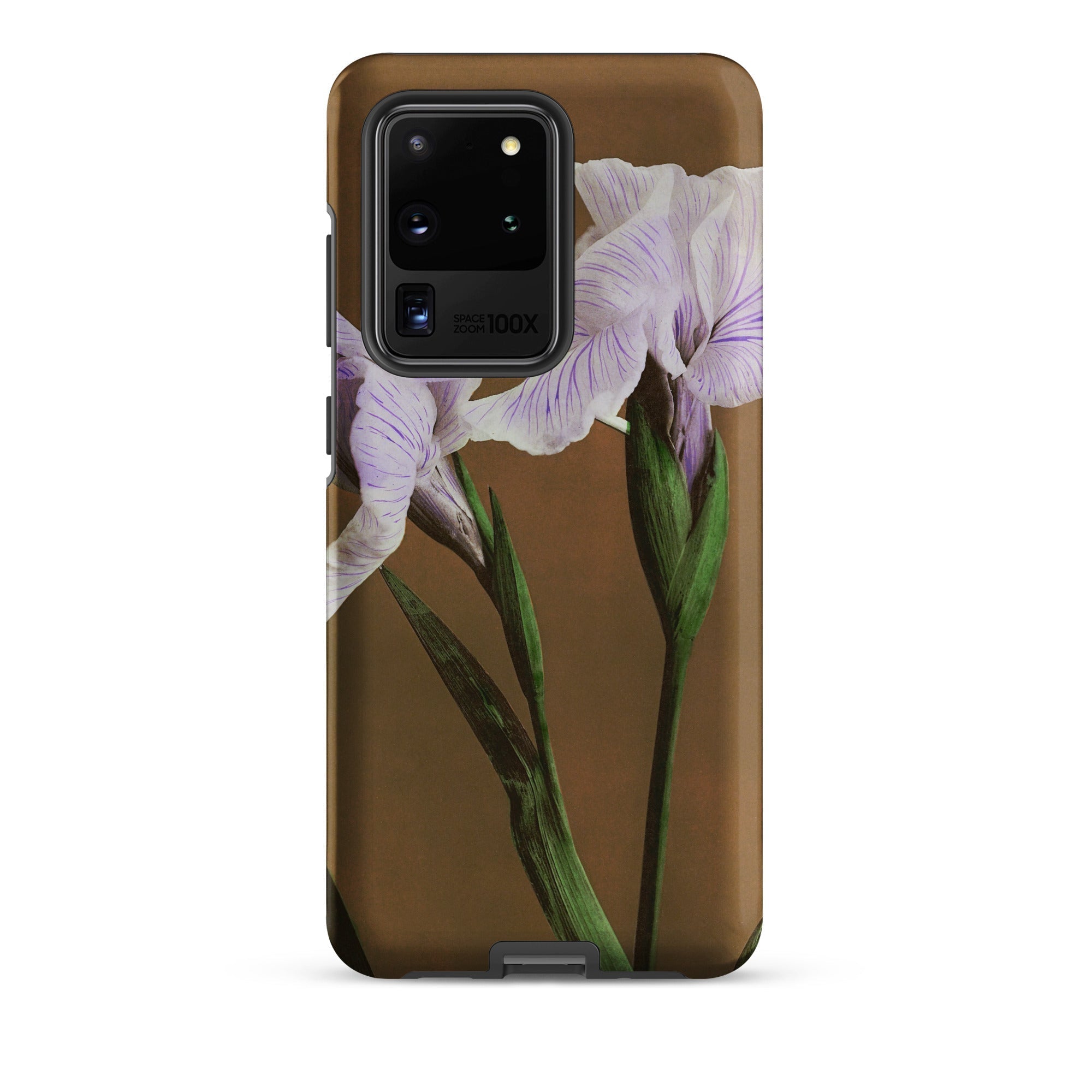 Purple Iris Ogawa Kazumasa Floral Samsung Case, Galaxy S20 Ultra / Matte, Brown Phone Case Floral Design Two Light Purple