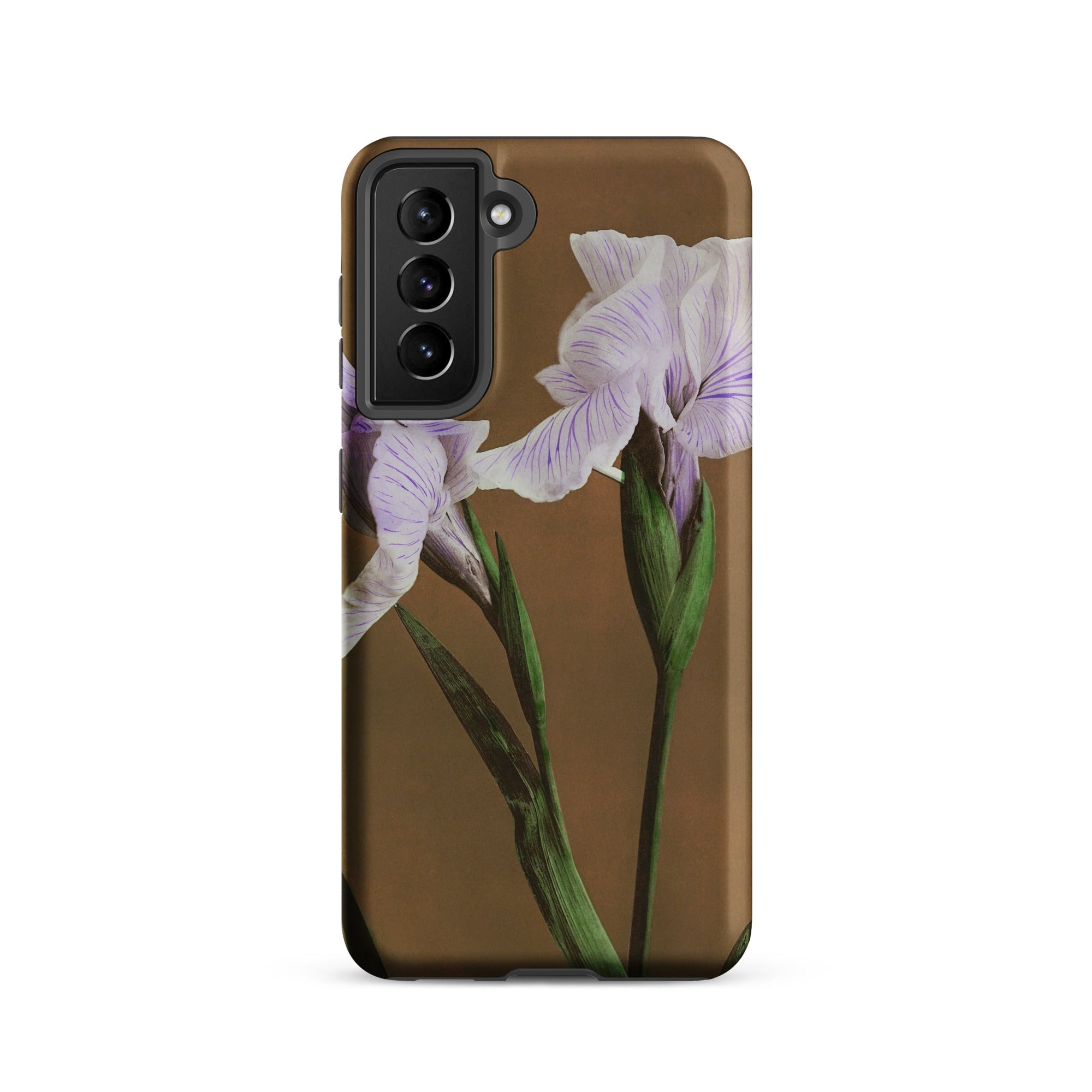 Purple Iris Ogawa Kazumasa Floral Samsung Case, Galaxy S21 / Matte, Brown Phone Case Purple Iris Flower Design