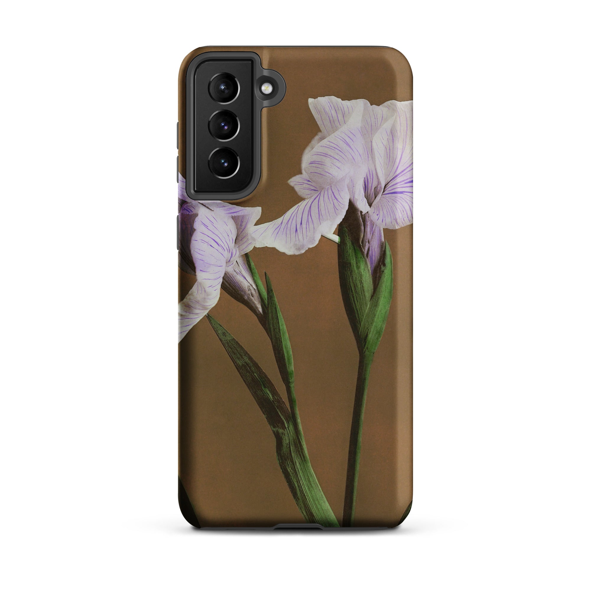Purple Iris Ogawa Kazumasa Floral Samsung Case, Galaxy S21 Plus / Matte, Smartphone Case Floral Design Two Light Purple Irises