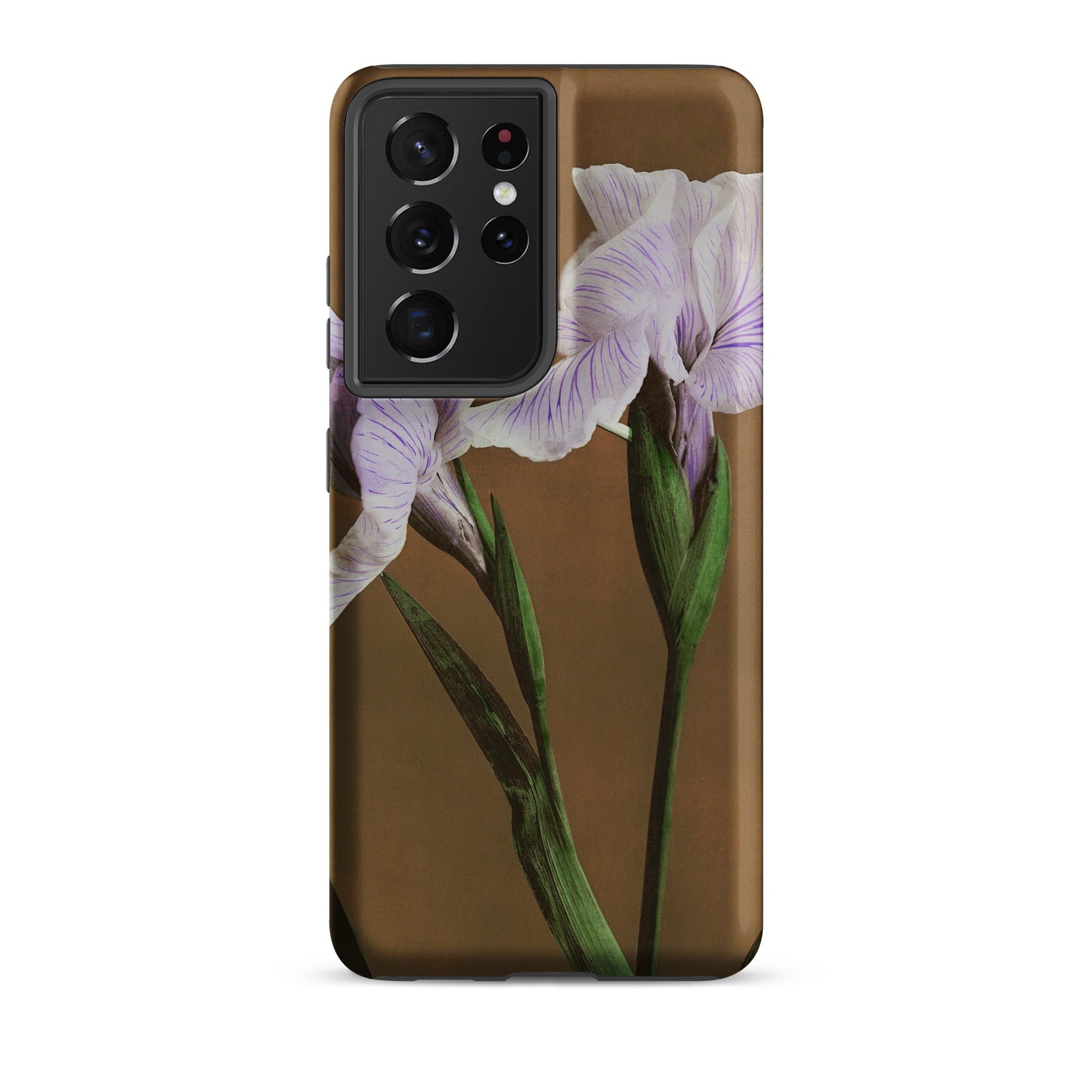 Purple Iris Ogawa Kazumasa Floral Samsung Case, Galaxy S21 Ultra / Matte, Brown Smartphone Case Purple Iris Flower Design