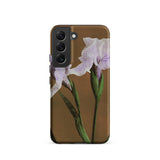 Purple Iris - Ogawa Kazumasa Floral Samsung Case, Galaxy S22 / Matte, Smartphone Case White Purple Iris Flower Design Brown
