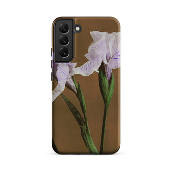 Purple Iris - Ogawa Kazumasa Floral Samsung Case, Galaxy S22 Plus / Matte, Brown Phone Case Two Light Purple Iris Flowers