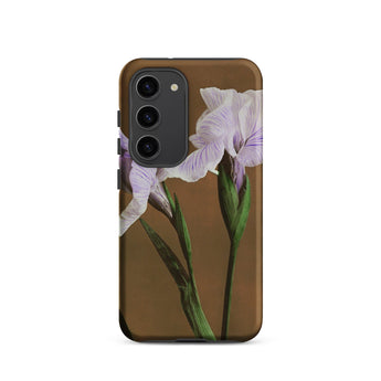Purple Iris - Ogawa Kazumasa Floral Samsung Case, Galaxy S23 / Matte, Brown Phone Case Purple White Iris Flower Design