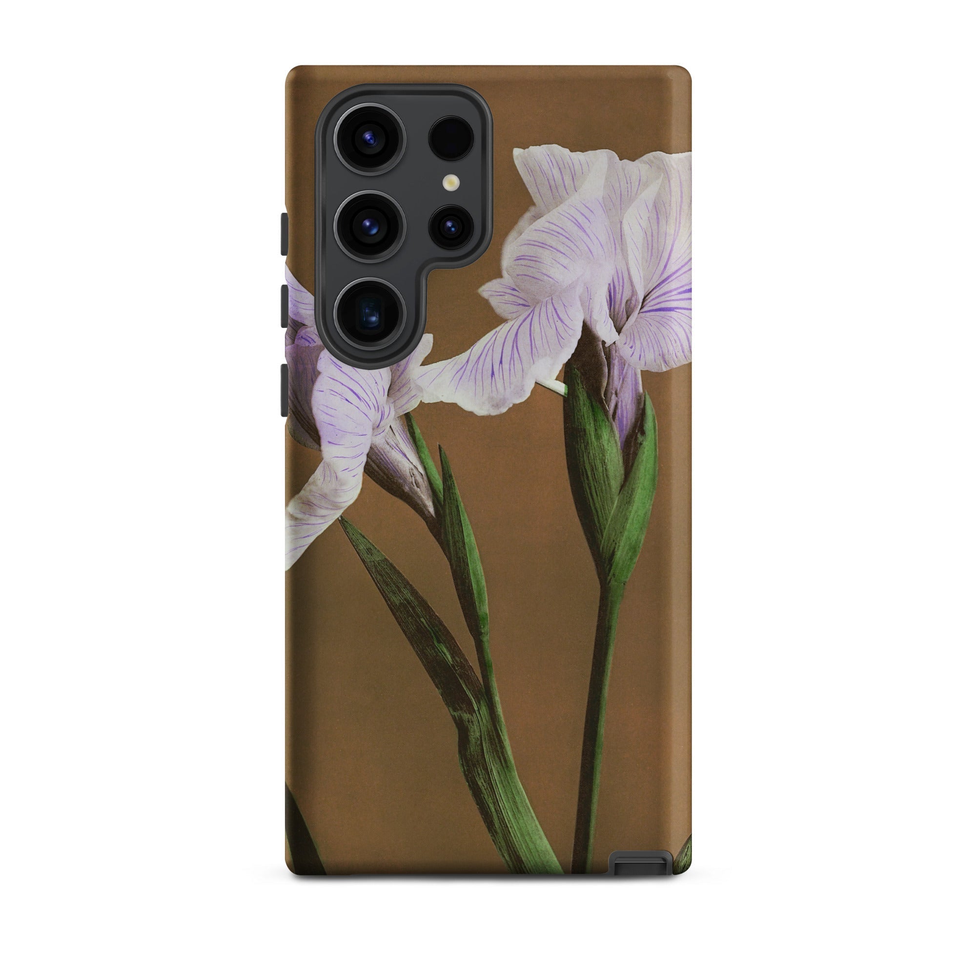Purple Iris Ogawa Kazumasa Floral Samsung Case, Galaxy S23 Ultra / Matte, Smartphone Case White Purple Iris Floral Design