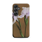 Purple Iris Ogawa Kazumasa Floral Samsung Case, Galaxy S25 Plus / Matte, Smartphone Case Adorned Two Purple Iris Flowers Green