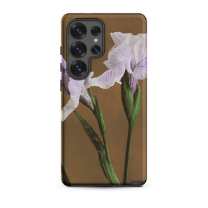 Purple Iris - Ogawa Kazumasa Floral Samsung Case, Galaxy S25 Ultra / Matte, Smartphone Case Floral Design Light Purple Irises Green