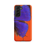 Purple Lycaenidae - Christopher Johnson Phone Case Samsung Galaxy S21 Fe / Matte Vibrant Blue Butterfly Design Orange Phone Case Morpho