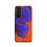 Purple Lycaenidae - Christopher Johnson Samsung Case, Galaxy S21 / Matte, Vibrant Orange Phone Case Purple Butterfly Design