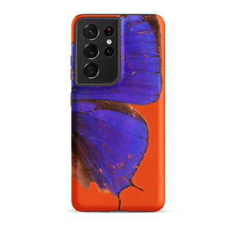 Purple Lycaenidae - Christopher Johnson Samsung Case, Galaxy S21 Ultra / Matte, Smartphone Orange Case Purple Butterfly Design