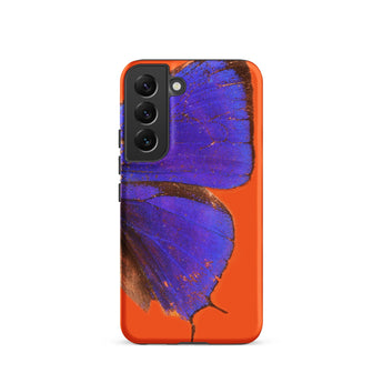 Purple Lycaenidae - Christopher Johnson Samsung Case, Galaxy S22 / Matte, Purple Butterfly Design Orange Smartphone Case