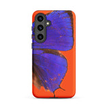 Purple Lycaenidae - Christopher Johnson Samsung Case, Galaxy S24 Plus / Matte, Orange Phone Case Blue Butterfly Design