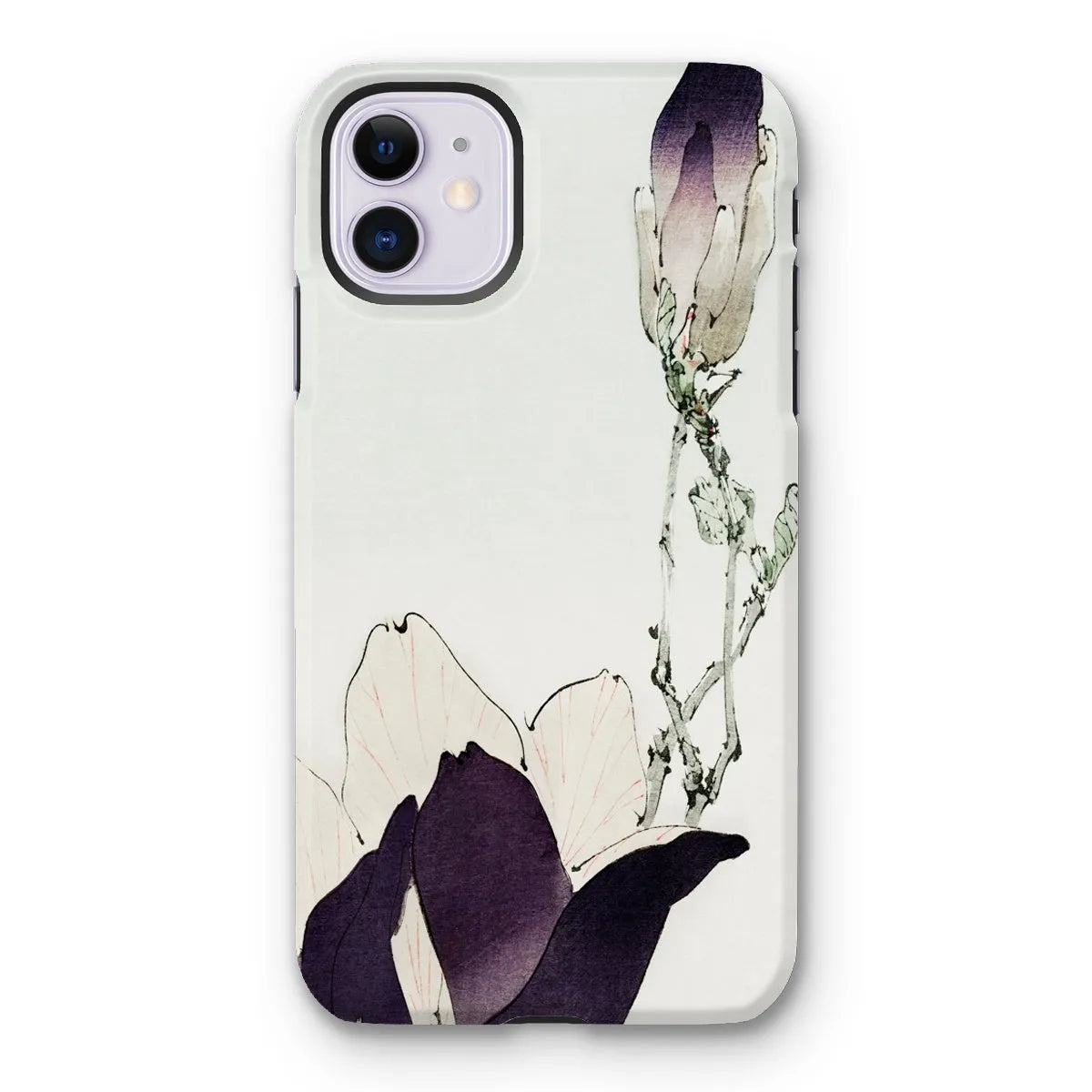 Purple Magnolia - Bijutsu Sekai By Watanabe Seitei - Japanese Art Phone Case - Iphone 11 / Matte - Mobile Phone Cases