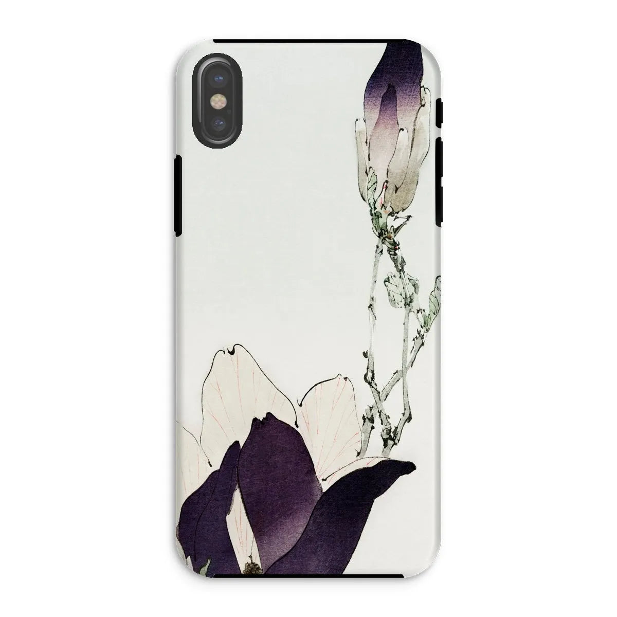 Purple Magnolia - Bijutsu Sekai By Watanabe Seitei - Japanese Art Phone Case - Iphone Xs / Matte - Mobile Phone Cases