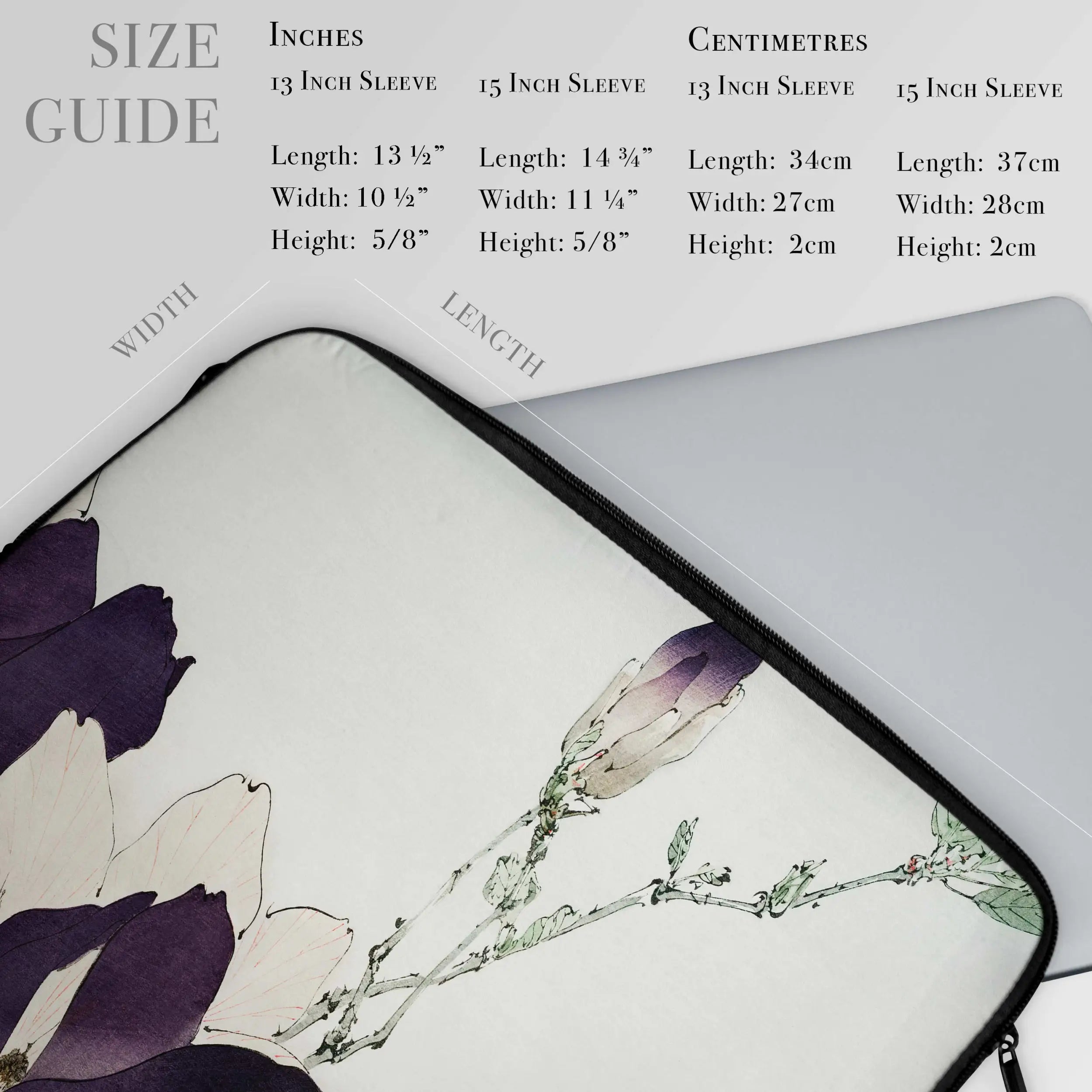 Purple Magnolia Laptop Sleeve - Watanabe Seitei - Laptops - Aesthetic Art