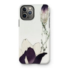 Purple Magnolia - Watanabe Seitei Bijutsu Sekai Art Iphone Case, 11 Pro / Matte, Iphone Case Minimalist Floral Design Purple White Elements