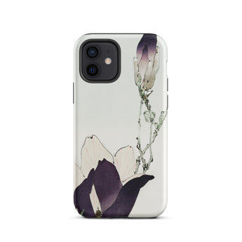 Purple Magnolia - Watanabe Seitei Bijutsu Sekai Art Iphone Case, 12 / Matte, Floral-patterned Iphone Case