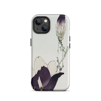Purple Magnolia - Watanabe Seitei Bijutsu Sekai Art Iphone Case, 13 / Matte, Floral-patterned Phone Case