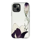 Purple Magnolia - Watanabe Seitei Bijutsu Sekai Art Iphone Case, 13 / Matte, Smartphone Case Minimalist Floral Design Purple White Elements