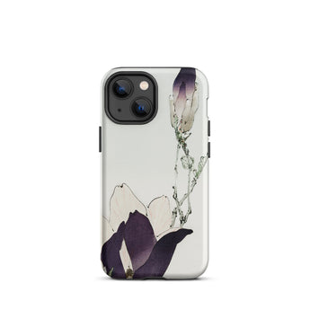 Purple Magnolia - Watanabe Seitei Bijutsu Sekai Art Iphone Case, 13 Mini / Matte, Floral-patterned Phone Case