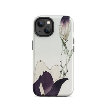 Purple Magnolia - Watanabe Seitei Bijutsu Sekai Art Iphone Case, 14 / Matte, Floral-patterned Iphone Case